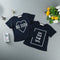 New Boys Kids T-shirt Top Letter Print O-Neck Short Sleeve Pullover Cute Casual Children Shirt Dark Blue