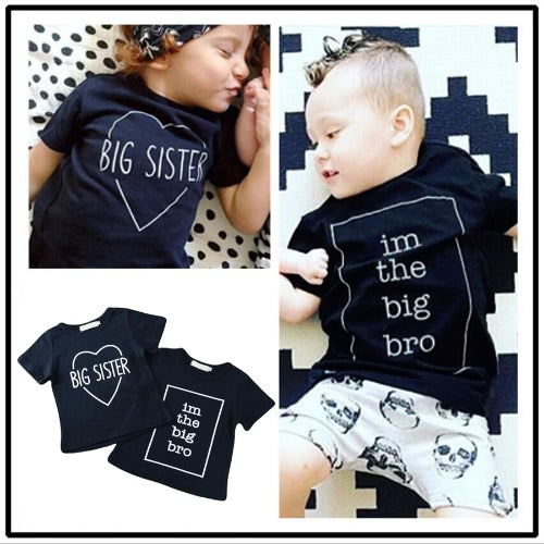 New Boys Kids T-shirt Top Letter Print O-Neck Short Sleeve Pullover Cute Casual Children Shirt Dark Blue