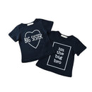 New Boys Kids T-shirt Top Letter Print O-Neck Short Sleeve Pullover Cute Casual Children Shirt Dark Blue