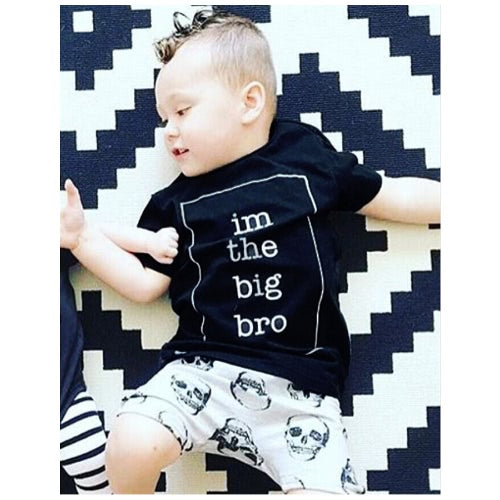 New Boys Kids T-shirt Top Letter Print O-Neck Short Sleeve Pullover Cute Casual Children Shirt Dark Blue