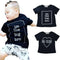 New Boys Kids T-shirt Top Letter Print O-Neck Short Sleeve Pullover Cute Casual Children Shirt Dark Blue