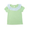 Sweet Cute Kids Baby Girl Cotton T-Shirt Peter Pan Collar Solid Color Short Sleeves Casual Tee Tops