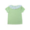 Sweet Cute Kids Baby Girl Cotton T-Shirt Peter Pan Collar Solid Color Short Sleeves Casual Tee Tops