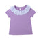 Sweet Cute Kids Baby Girl Cotton T-Shirt Peter Pan Collar Solid Color Short Sleeves Casual Tee Tops