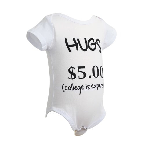 New Fashion Infant Baby Boy Girl Bodysuit Letter Print Rompers Jumpsuit Toddler Overalls Outfit One Piece White