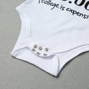 New Fashion Infant Baby Boy Girl Bodysuit Letter Print Rompers Jumpsuit Toddler Overalls Outfit One Piece White