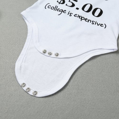 New Fashion Infant Baby Boy Girl Bodysuit Letter Print Rompers Jumpsuit Toddler Overalls Outfit One Piece White