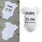 New Fashion Infant Baby Boy Girl Bodysuit Letter Print Rompers Jumpsuit Toddler Overalls Outfit One Piece White