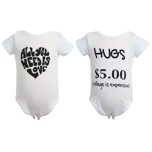 New Fashion Infant Baby Boy Girl Bodysuit Letter Print Rompers Jumpsuit Toddler Overalls Outfit One Piece White