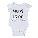 New Fashion Infant Baby Boy Girl Bodysuit Letter Print Rompers Jumpsuit Toddler Overalls Outfit One Piece White