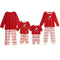 New Girls Boys Kids Two-Piece Set Pajama Christmas Sleepwear O-Neck Long Sleeves Casual House Coat Child Top Pants Red