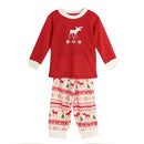 New Girls Boys Kids Two-Piece Set Pajama Christmas Sleepwear O-Neck Long Sleeves Casual House Coat Child Top Pants Red