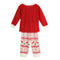 New Girls Boys Kids Two-Piece Set Pajama Christmas Sleepwear O-Neck Long Sleeves Casual House Coat Child Top Pants Red