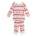 New Girls Boys Kids Two-Piece Set Pajama Christmas Sleepwear O-Neck Long Sleeves Casual House Coat Pants White