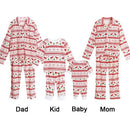 New Girls Boys Kids Two-Piece Set Pajama Christmas Sleepwear O-Neck Long Sleeves Casual House Coat Pants White