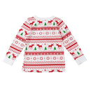 New Girls Boys Kids Two-Piece Set Pajama Christmas Sleepwear O-Neck Long Sleeves Casual House Coat Pants White