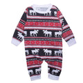 Infant Baby Bodysuit Rompers Jumpsuit Christmas Family Look Pajamas Reindeer Family Matching Outfit Father Mother Kids Baby Sleepwear Red