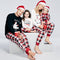 Christmas Family Kids Boy Girls Pajamas Sets Bear Letter Printed Long Sleeve Top Plaid Trousers Sleepwear Nightwear White