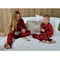 Christmas Family Pajama Set Kids Boys Girls Reindeer Printed Sleepwear Nightwear Long Sleeve Top Trousers Red