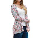 Fashion Women Cardigan Floral Print Long Sleeve All-match Casual Slim Thin Outwear Kimono Black/Grey/White