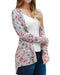 Fashion Women Cardigan Floral Print Long Sleeve All-match Casual Slim Thin Outwear Kimono Black/Grey/White