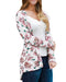 Fashion Women Cardigan Floral Print Long Sleeve All-match Casual Slim Thin Outwear Kimono Black/Grey/White