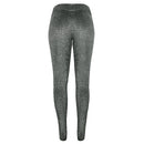 Fashion Women Long Pants Metallic Sequined Elastic Waist Bandage Casual Slim Trousers