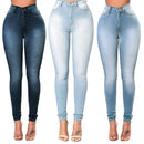 New Sexy Women Skinny Denim Jeans Classic High Waist Washed Slim Pants Tights Pencil Trousers Dark Blue/Blue/Light Blue