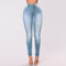 New Sexy Women Skinny Denim Jeans Classic High Waist Washed Slim Pants Tights Pencil Trousers Dark Blue/Blue/Light Blue