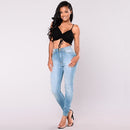 New Sexy Women Skinny Denim Jeans Classic High Waist Washed Slim Pants Tights Pencil Trousers Dark Blue/Blue/Light Blue