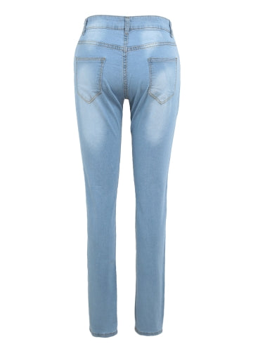 New Sexy Women Skinny Denim Jeans Classic High Waist Washed Slim Pants Tights Pencil Trousers Dark Blue/Blue/Light Blue