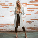 Autumn Winter Women Long Cardigan Coat Open Front Long Sleeve Solid Slim Warm Outerwear Overcoat