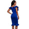 Sexy Women Bodycon Dress Ruffle Deep V-Neck Sleeveless Zipper Solid Slim Dresses