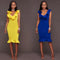 Sexy Women Bodycon Dress Ruffle Deep V-Neck Sleeveless Zipper Solid Slim Dresses