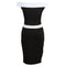 Women Bodycon Off Shoulder Dress Splicing Color Block Slash Neck Short Sleeves Sheath Party Bandage Dress