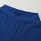 Women Pants Solid Color Side Split High Waist Wide Loose Flared Legs Baggy Casual Trousers Blue