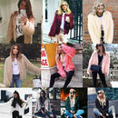 Winter Women Faux Fur Coat Solid Color Long Sleeve Fluffy Outerwear Short Jacket Hairy Warm Overcoat