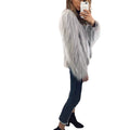 Winter Women Faux Fur Coat Solid Color Long Sleeve Fluffy Outerwear Short Jacket Hairy Warm Overcoat