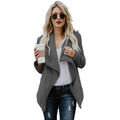 Women Faux Fur Fleece Coat Fluffy Solid Open Front Waterfall Drape Long Sleeve Casual Warm Outerwear Jacket