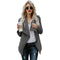 Women Faux Fur Fleece Coat Fluffy Solid Open Front Waterfall Drape Long Sleeve Casual Warm Outerwear Jacket