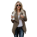 Women Faux Fur Fleece Coat Fluffy Solid Open Front Waterfall Drape Long Sleeve Casual Warm Outerwear Jacket