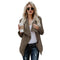 Women Faux Fur Fleece Coat Fluffy Solid Open Front Waterfall Drape Long Sleeve Casual Warm Outerwear Jacket