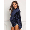 Women Velvet Tracksuit Set Long Sleeve Hoodie Sweat Suits Drawstring Sweatshirt Shorts Two Piece