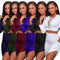 Sexy Women Two-piece Set Deep V Neck Crop Top Long Sleeve Bandage Asymmetric Bodycon Skirt Suits Party Clubwear