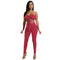 Sexy Women Two-piece Set Strapless Crop Top Bandage Bodycon Long Pants Solid Slim Party Club Suits