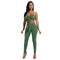 Sexy Women Two-piece Set Strapless Crop Top Bandage Bodycon Long Pants Solid Slim Party Club Suits