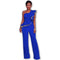 Sexy Women Jumpsuit One-Shoulder Ruffles Sleeveless Wide Legs Elegant Casual Romper