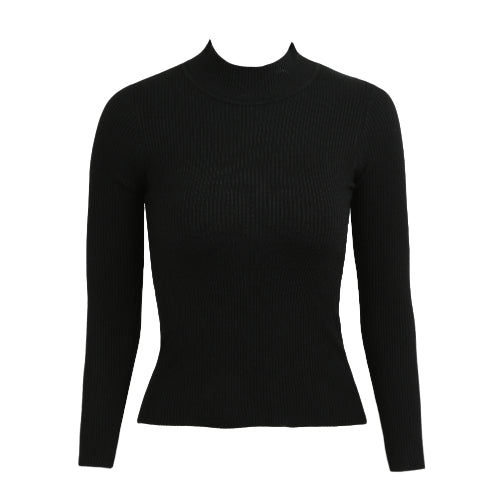 Women Knit Sweater Pullover Jumper Turtleneck Long Sleeve High Elastic Solid Slim Knitted Tops