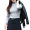 Women Knit Sweater Pullover Jumper Turtleneck Long Sleeve High Elastic Solid Slim Knitted Tops