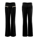 Women Casual Pants Straight Leg Pants High Waist Zipper Solid OL Work Wear Trousers